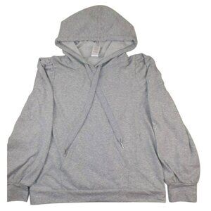 Gray Hoodie Womens Heather Grey Lightweight Pullover size Large    JH851